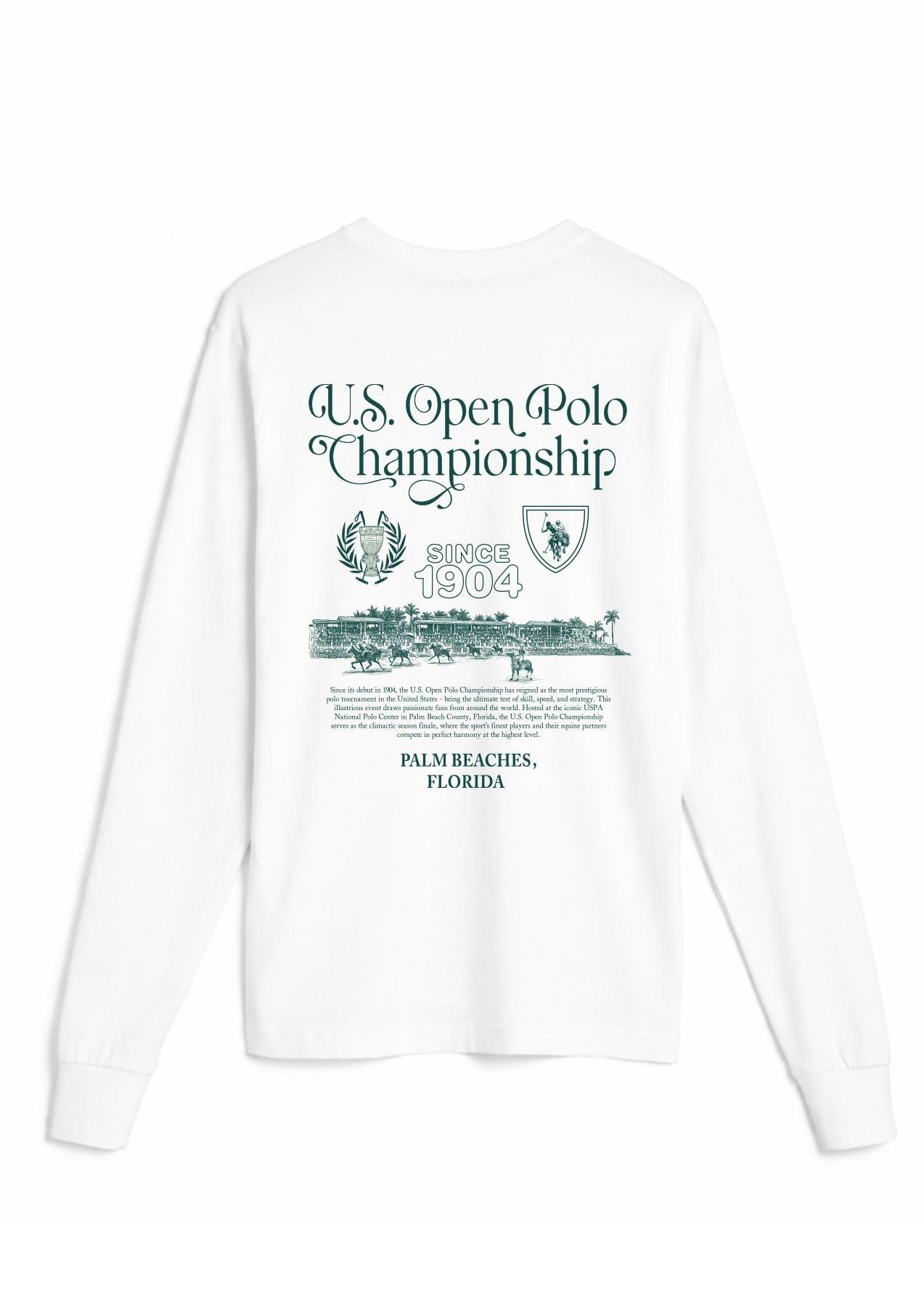 USPA Sport U.S. Open Polo Championship LS Supima T-Shirt White