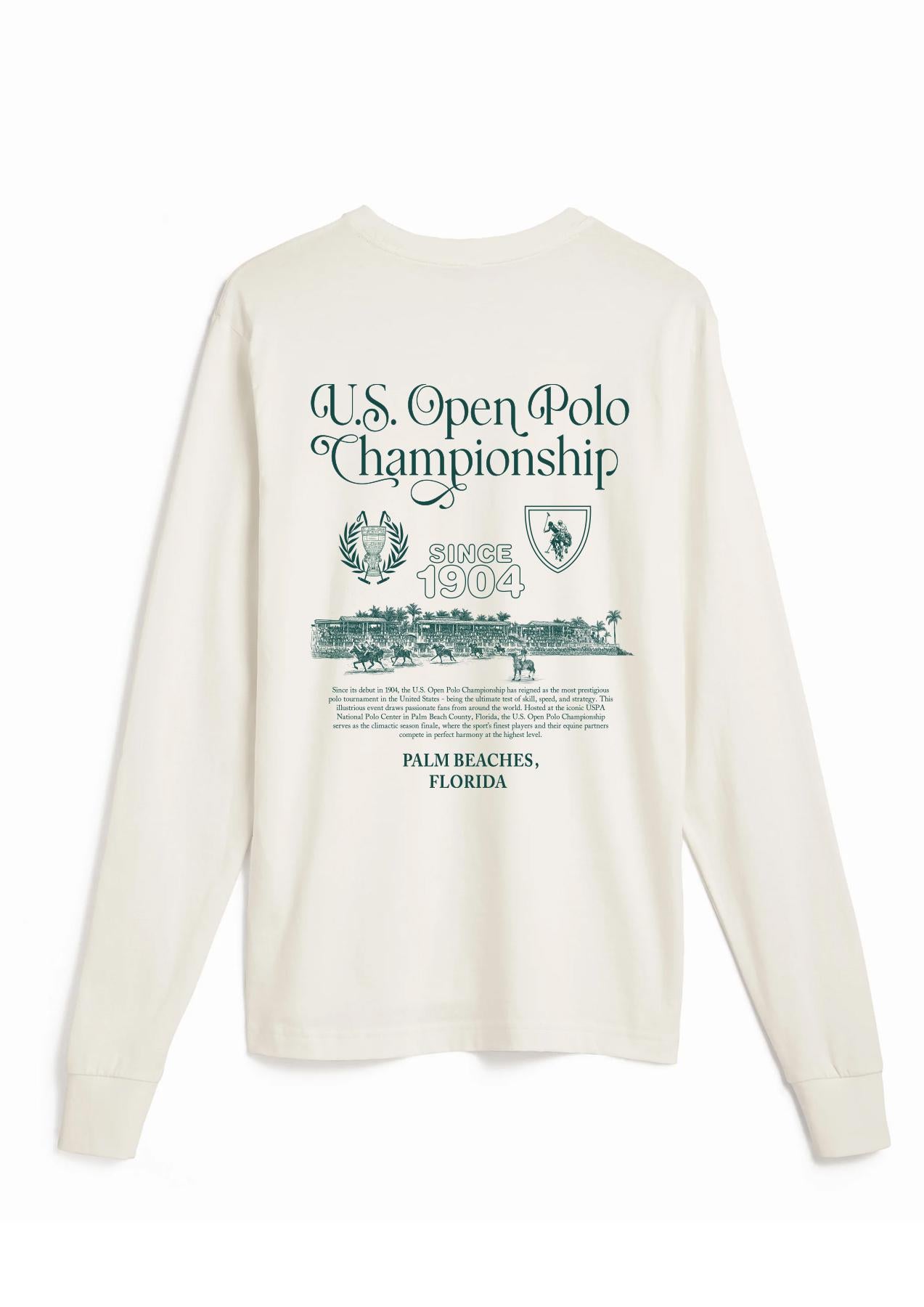 USPA Sport U.S. Open Polo Championship LS Supima T-Shirt Off White