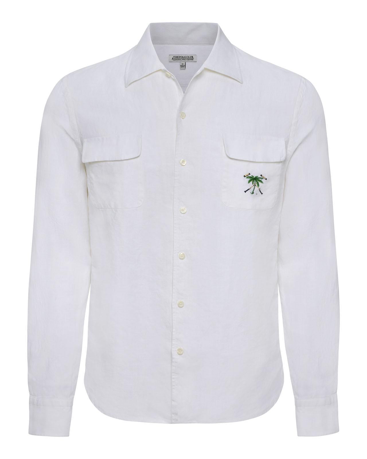The Polo Club Men's Linen Capri Collar Shirt White – USPA Shop