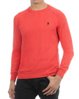 USPA Men's Long Sleeve Cotton Overdyed Sweater Vintage Red