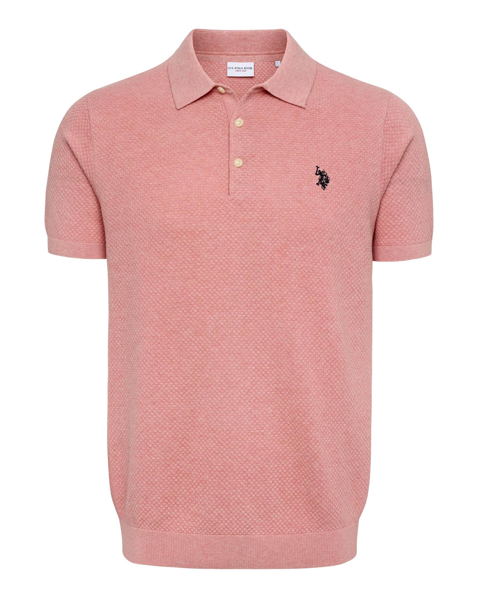 USPA Men's Moss Stitch Knit SS Polo Mauveglow – USPA Shop
