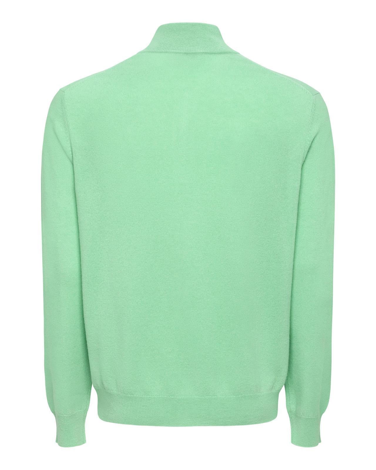 The Polo Club Men's Cashmere Quarter Zip Pullover Green