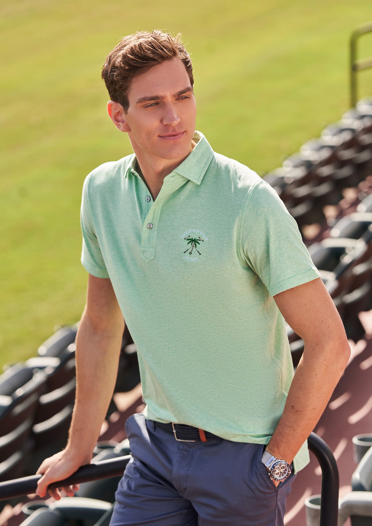 Bright green golf shirt online
