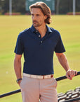 Men's Fine Mercerized Cotton Polo in Navy