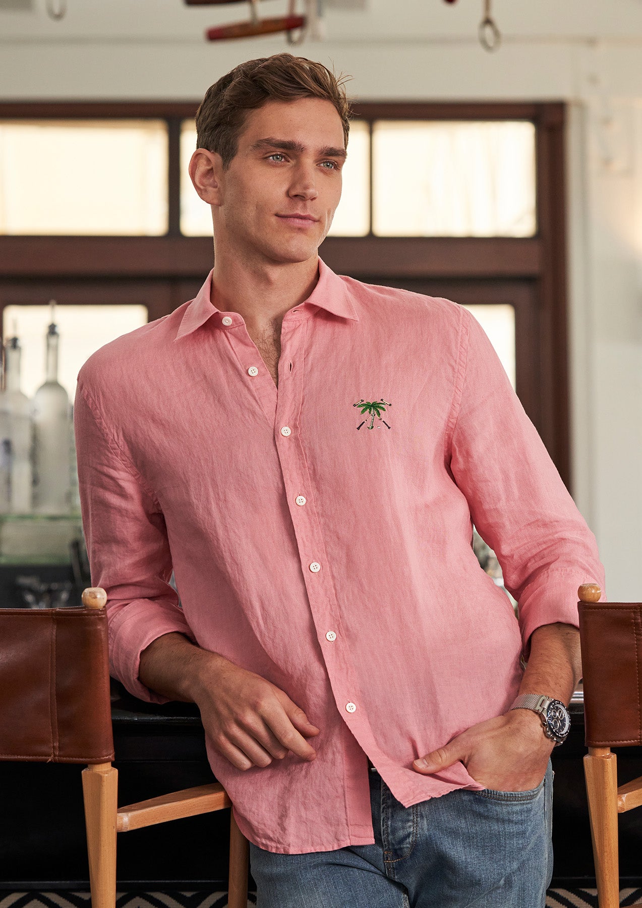 Men&#39;s Linen Woven Shirt Peppermint
