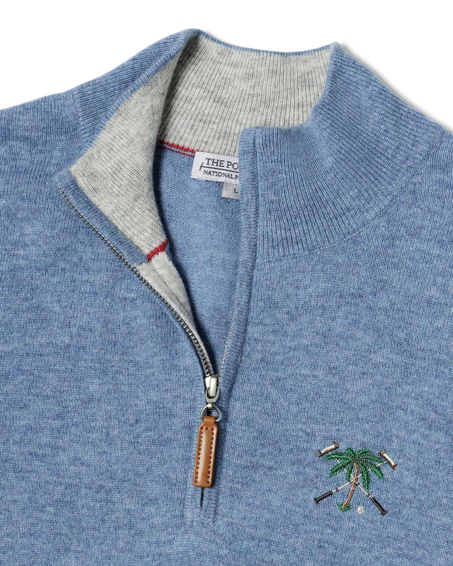 The Polo Club Men's Cashmere Quarter Zip Pullover Blue