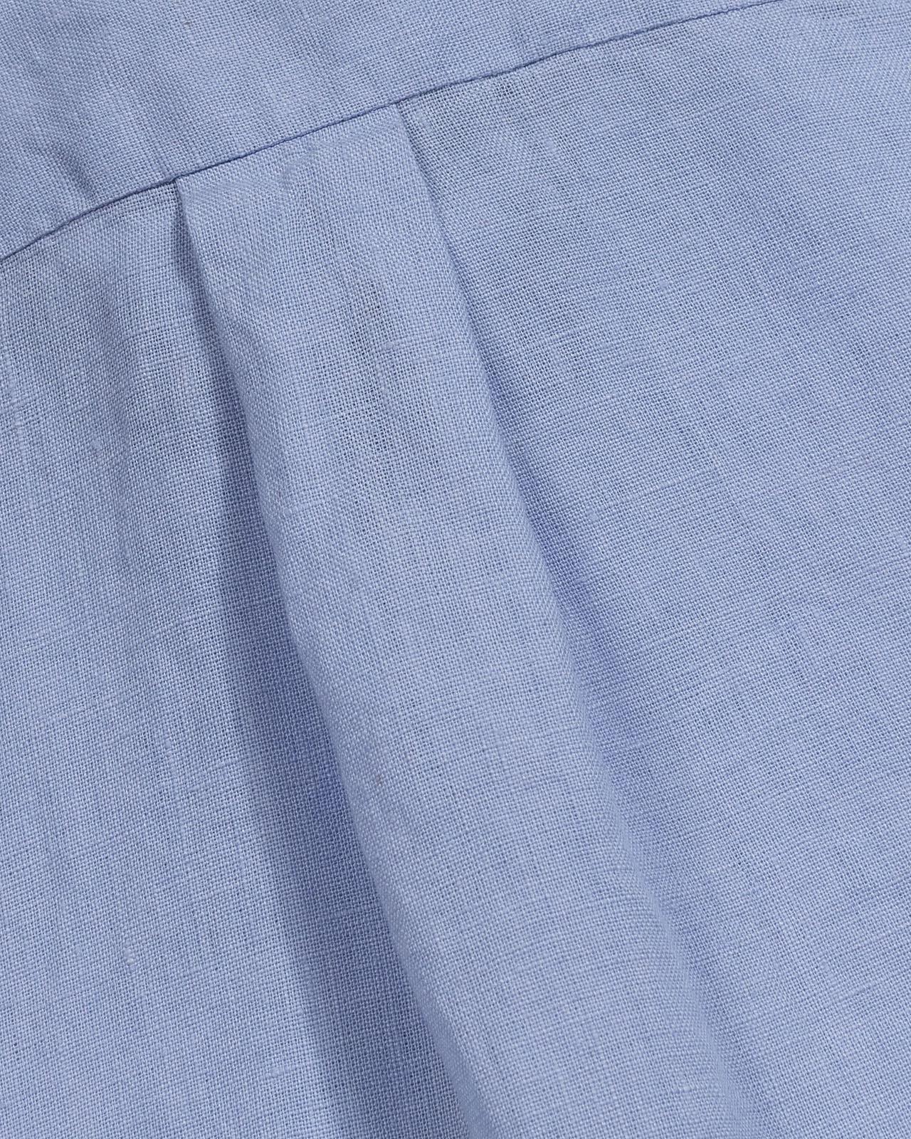 The Polo Club Men's Linen Woven Shirt Blue