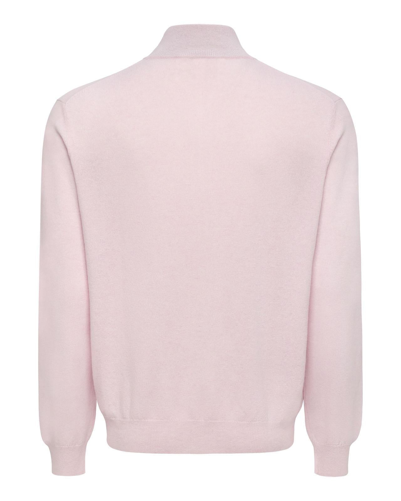 The Polo Club Men's Cashmere Quarter Zip Pullover Pink