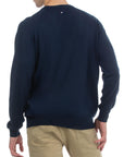 USPA Men's Long Sleeve Cotton Overdyed Sweater Navy