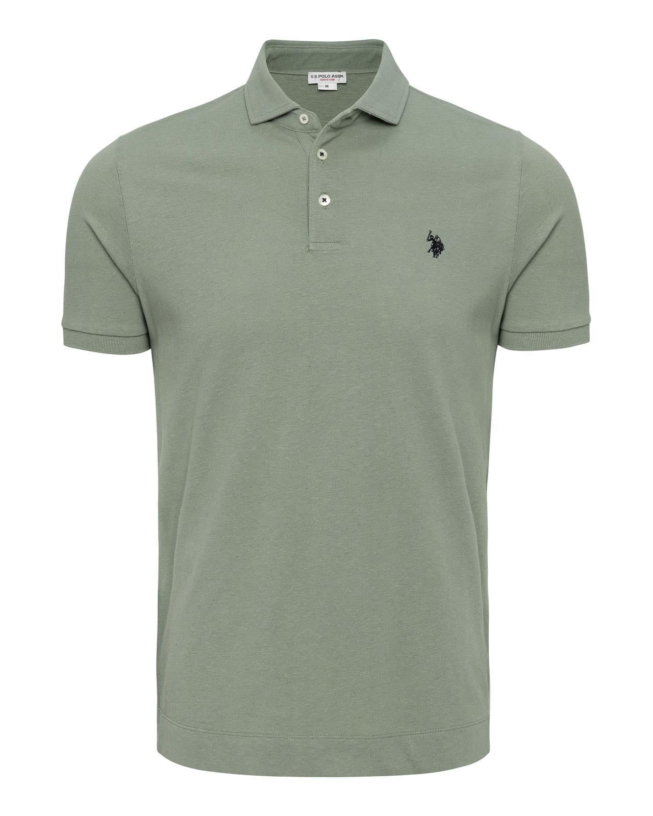USPA Men's Linen Pique Polo Sage