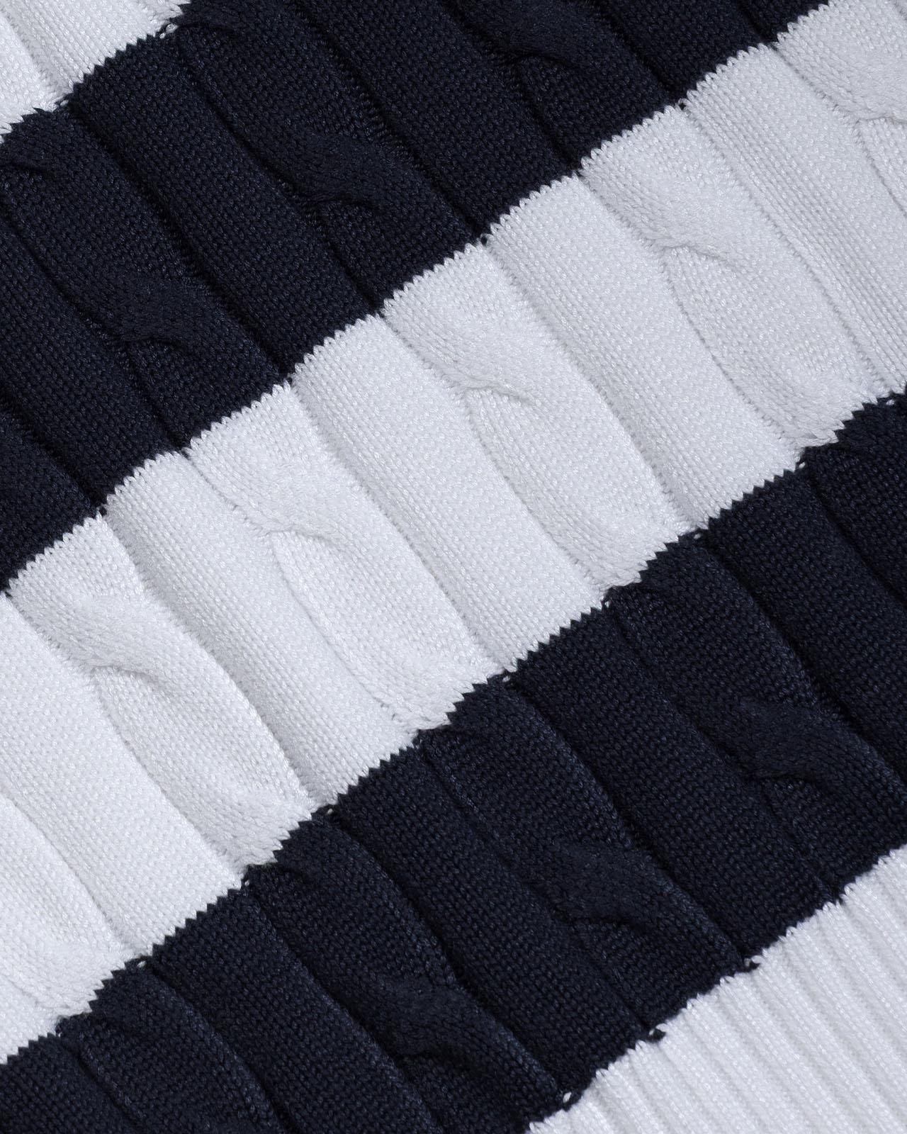 USPA Women's SS Stripe Loose Cable Knit Jumper Navy Iris