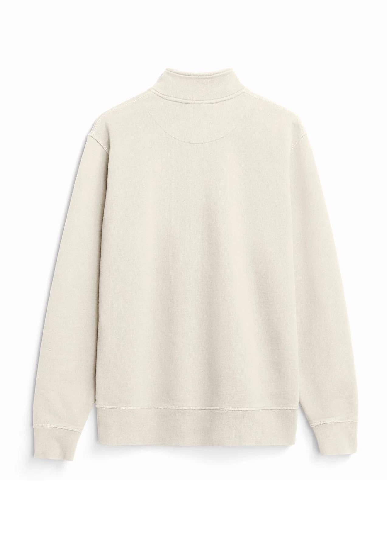 USPA x St. Moritz Snow Polo Organic Cotton French Terry 1/4 Zip Natural