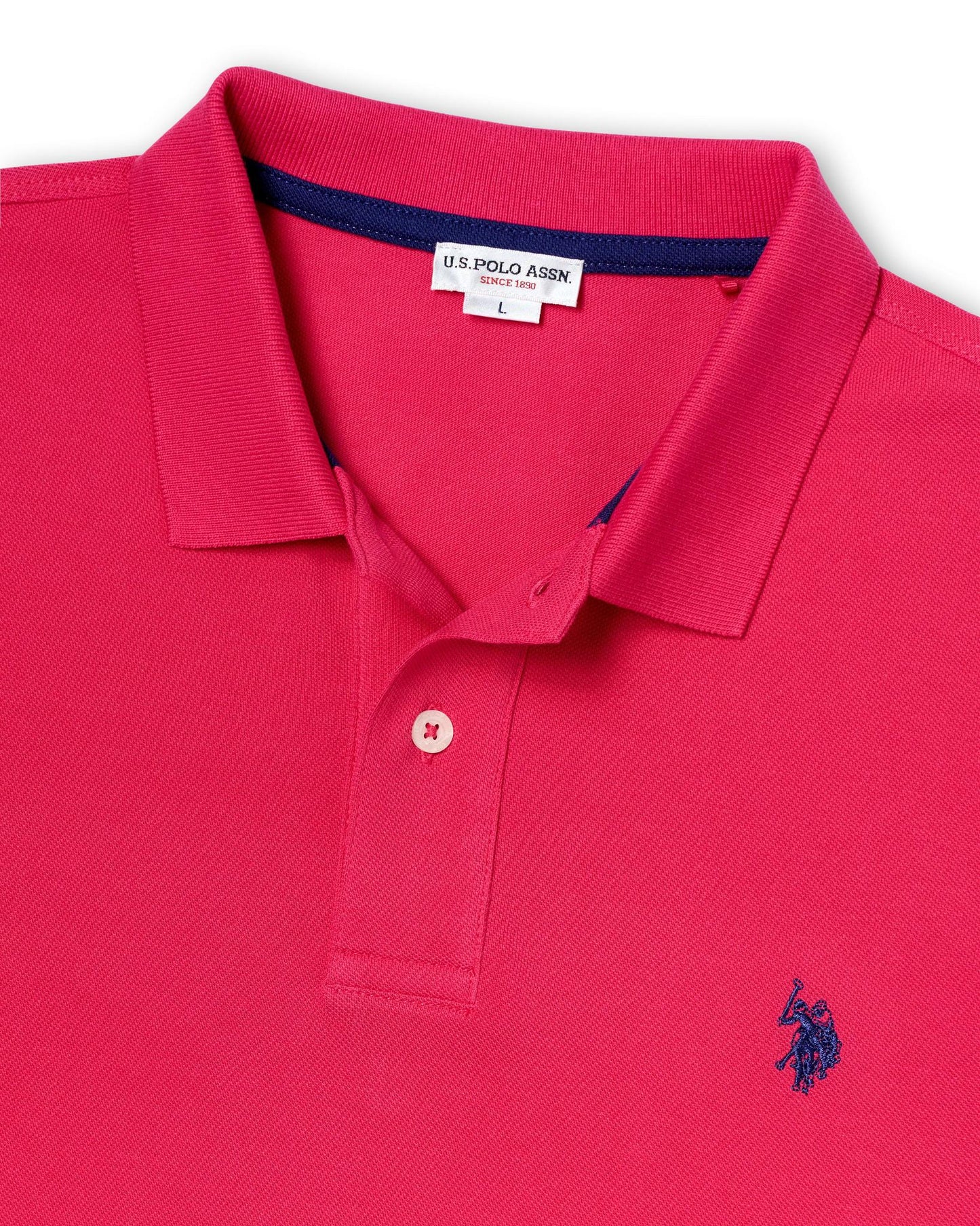 USPA Men's SS Vibrant Pique Polo Fuchsia