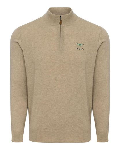 Men's Cashmere Quarter Zip Pullover Linen