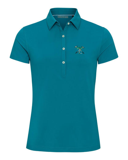 The Polo Club Women's Micropoly Performance Polo Teal