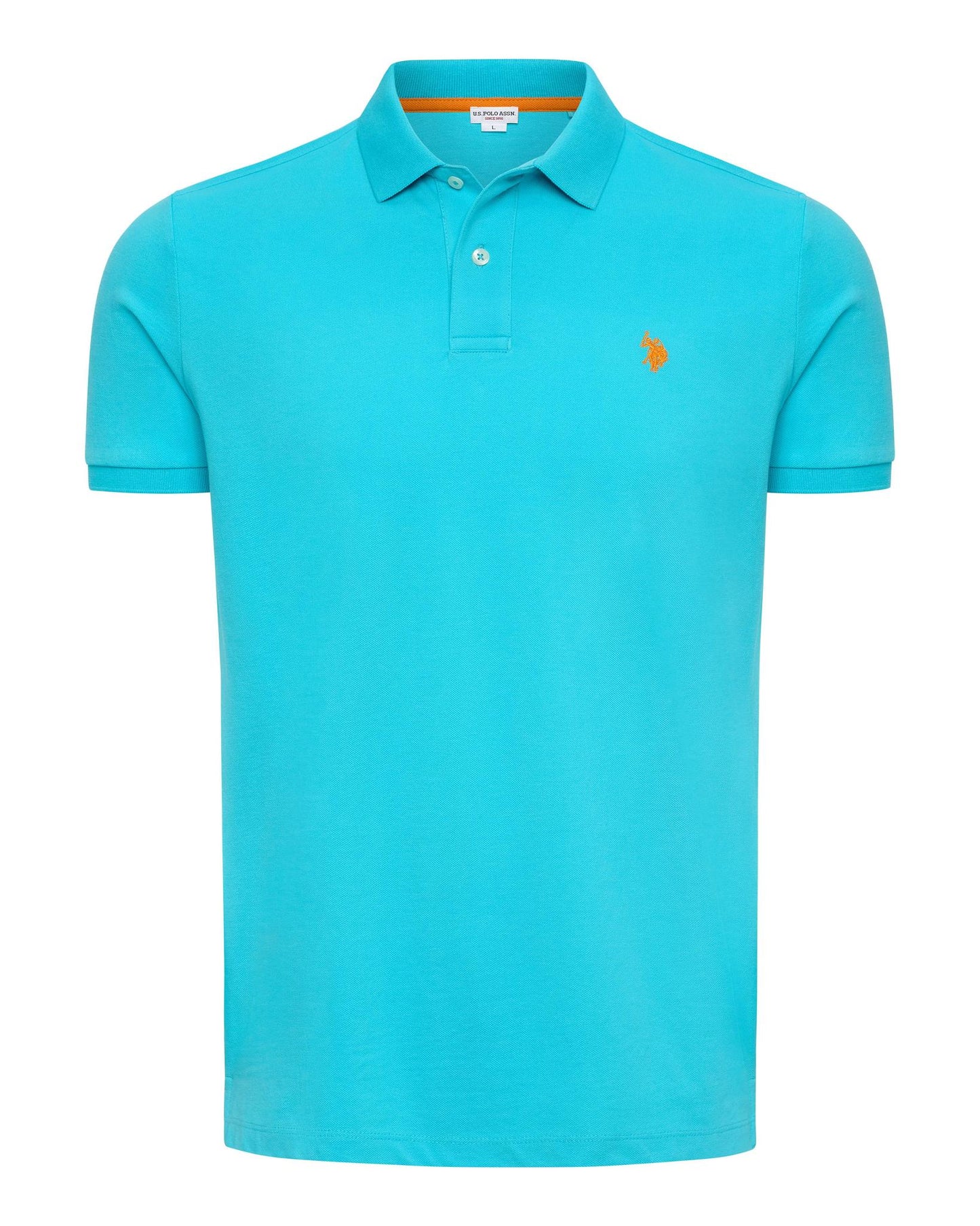USPA Men's SS Vibrant Pique Polo Lt Blue