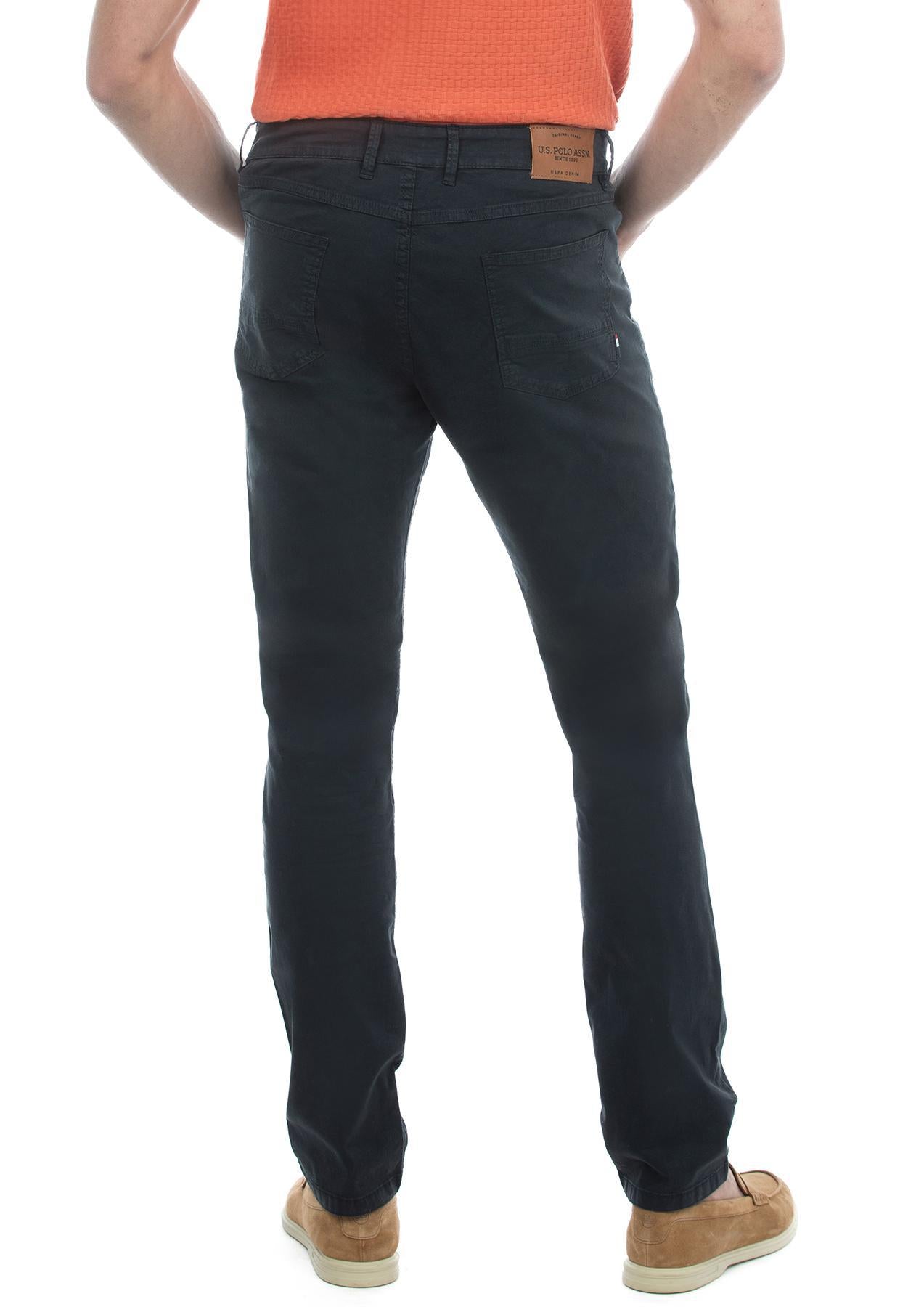 USPA Men&#39;s 5-Pocket Stretch Twill Overdyed Pant Navy