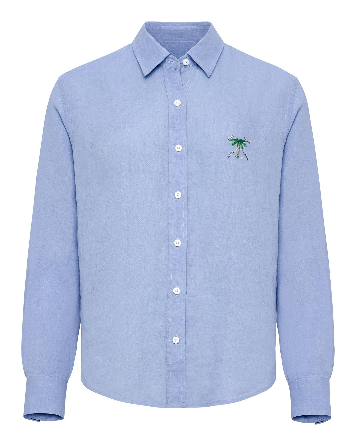 The Polo Club Women's Linen Woven Shirt Light Blue