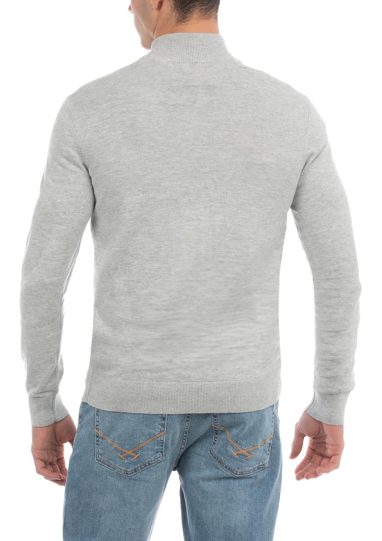 USPA Men's 1/4 Zip Sweater Mid Grey