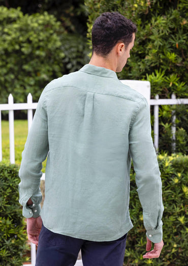 Men's Linen Woven Shirt Olive