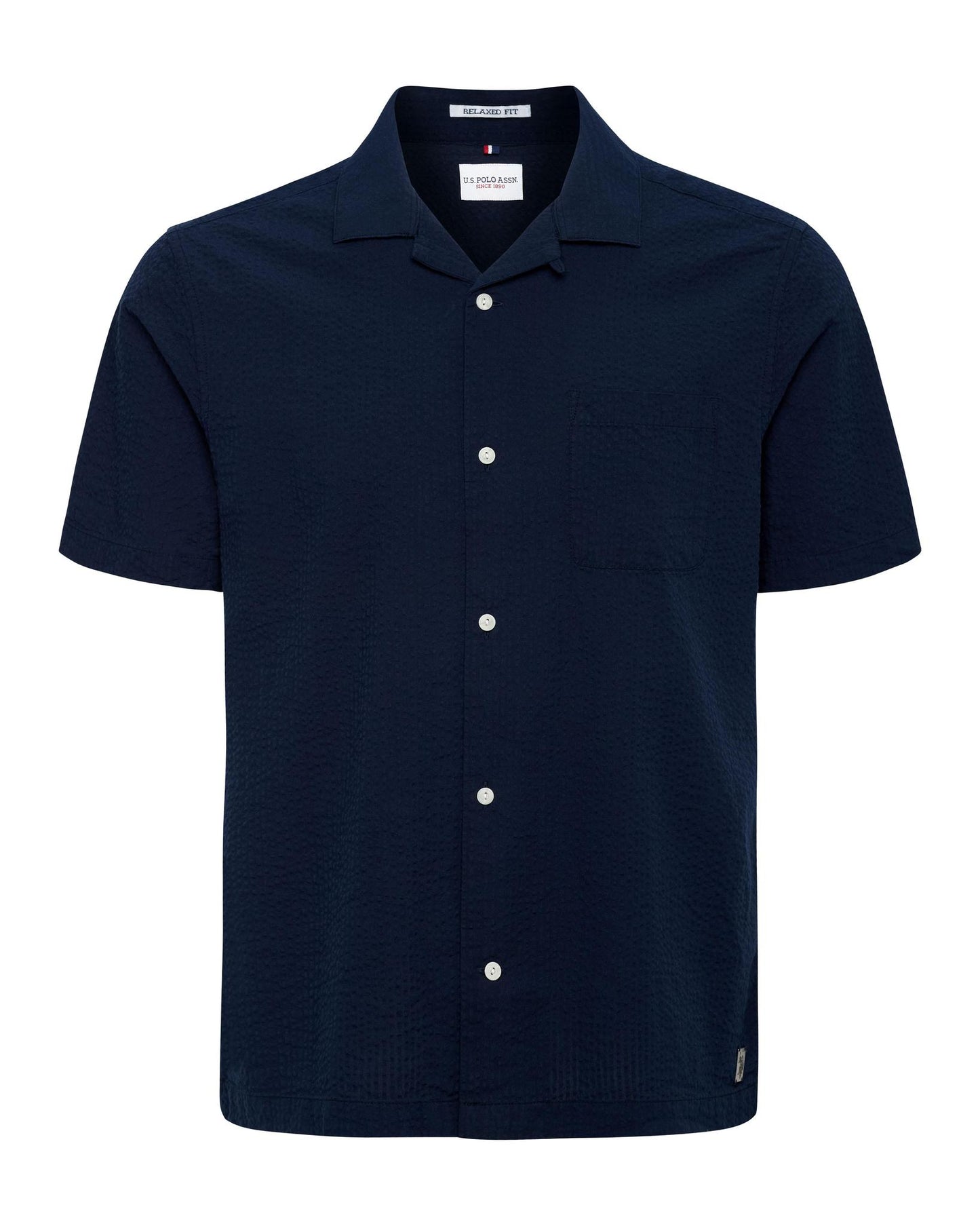 USPA Men's Seersucker SS Shirt Sapphire Navy