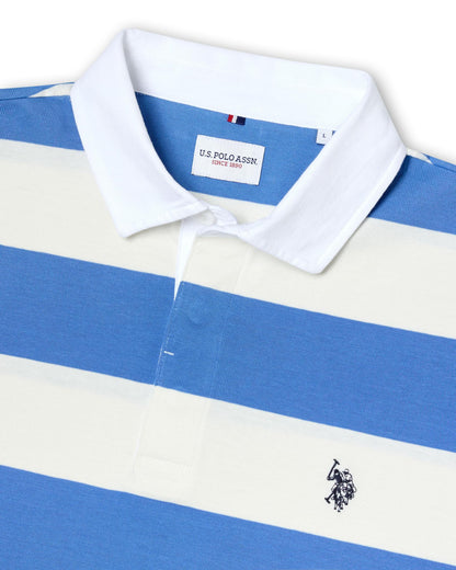 USPA Men's Classic Stripe Rugby Whisper White