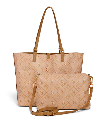 USPA Malibu Reversible Large Tote Bag Camel