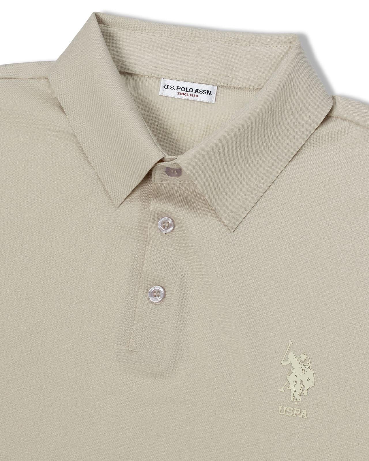 USPA Sport Men's Technical Stretch Polo Tan