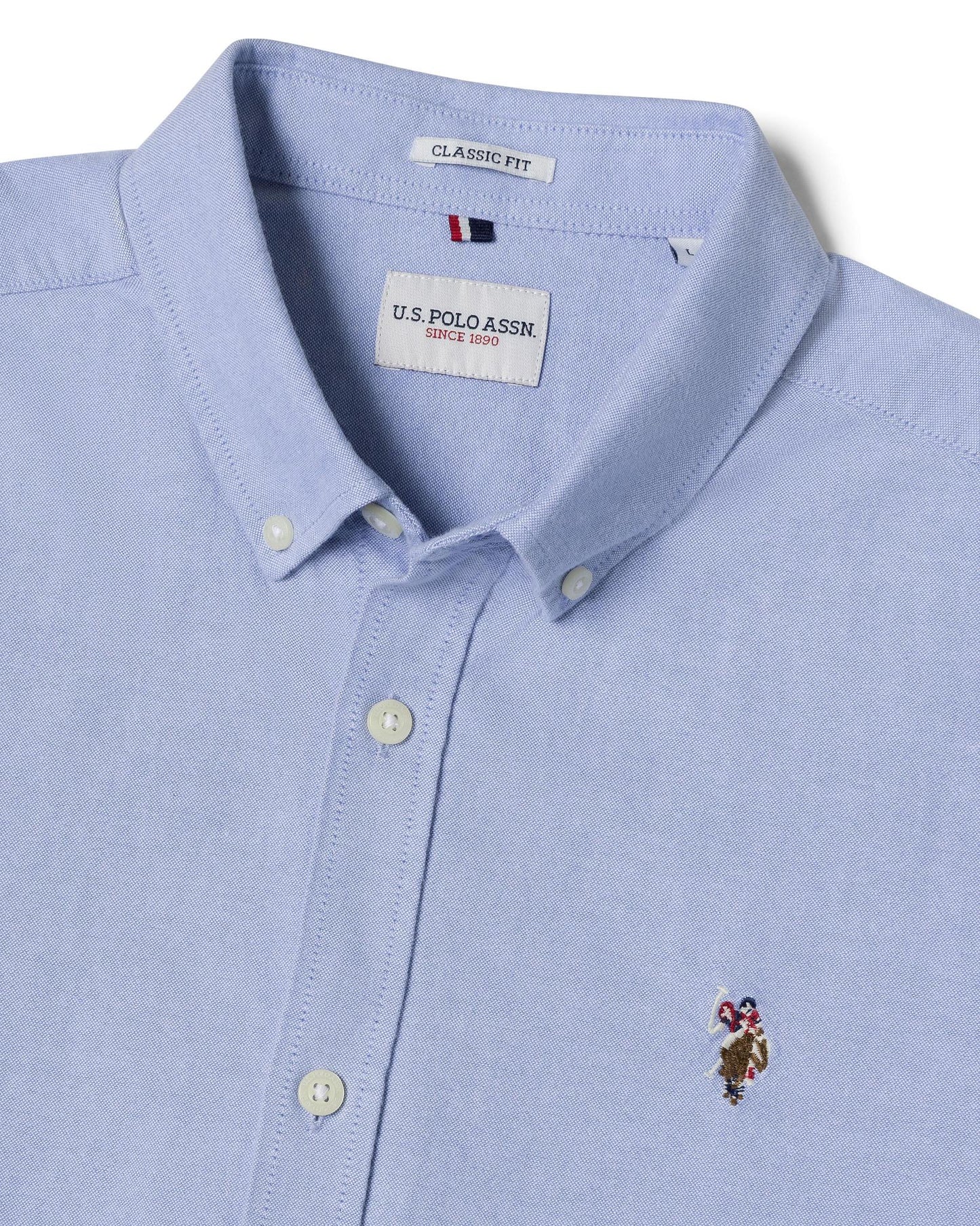 USPA Men's Peached Oxford LS Shirt Blue Yonder
