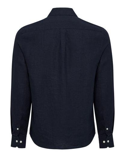 The Polo Club Men's Linen Capri Collar Shirt Navy