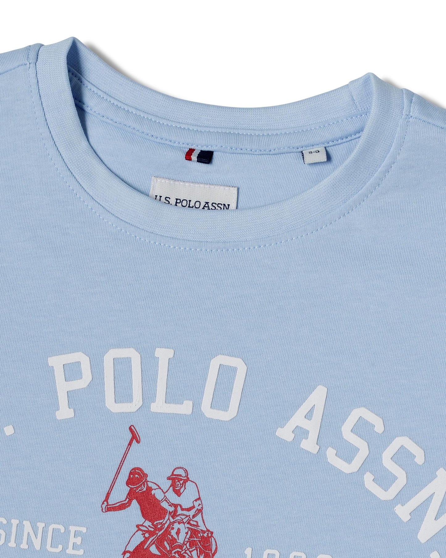 USPA Boys Signature Arch Print T-Shirt Chambray Blue