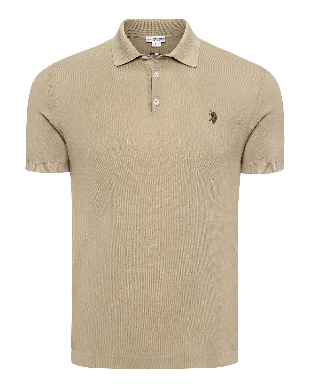 USPA Men's Wail Polo Knit SS Tan