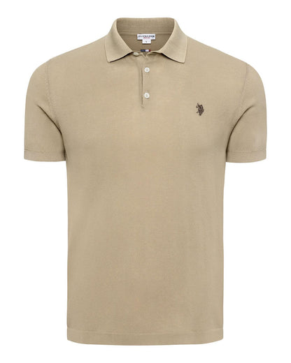 USPA Men's Wail Polo Knit SS Tan
