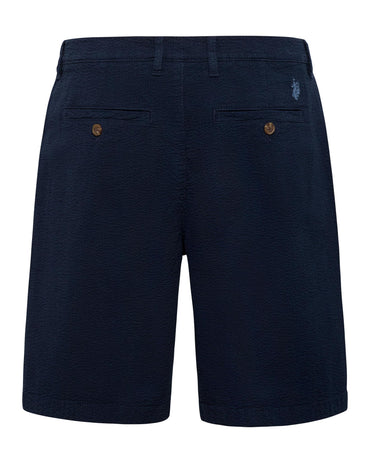 USPA Men's Seersucker Chino Short Sapphire Navy