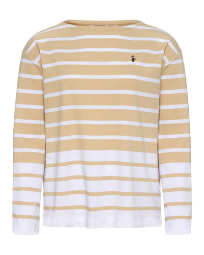 USPA Women's Colour Block Stripe Boatneck Tee Smoke Gray