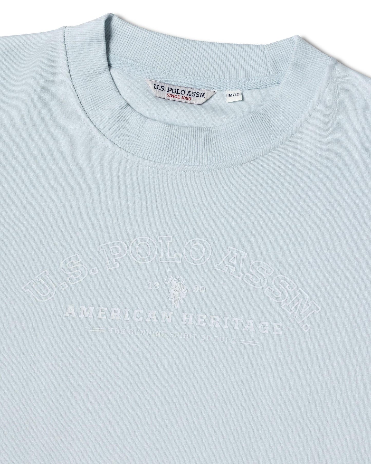 USPA Women's Arc Graphic LB Crew Sweat Ballad Blue