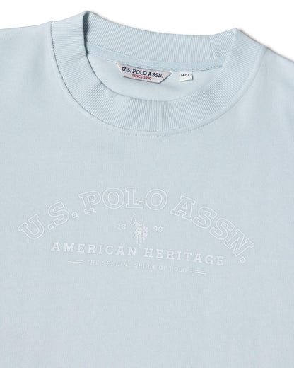 USPA Women's Arc Graphic LB Crew Sweat Ballad Blue