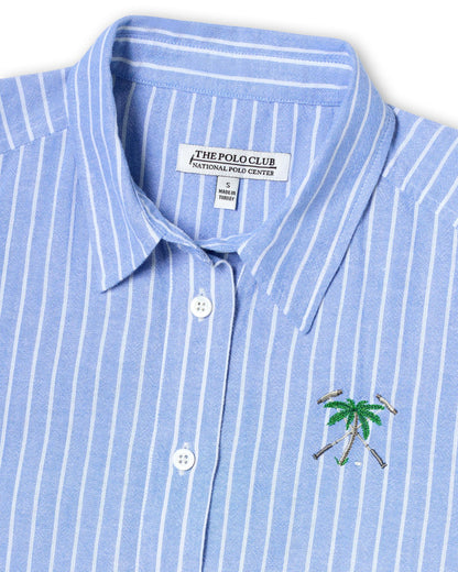 The Polo Club Women's Sleeveless Striped Linen Dress Blue