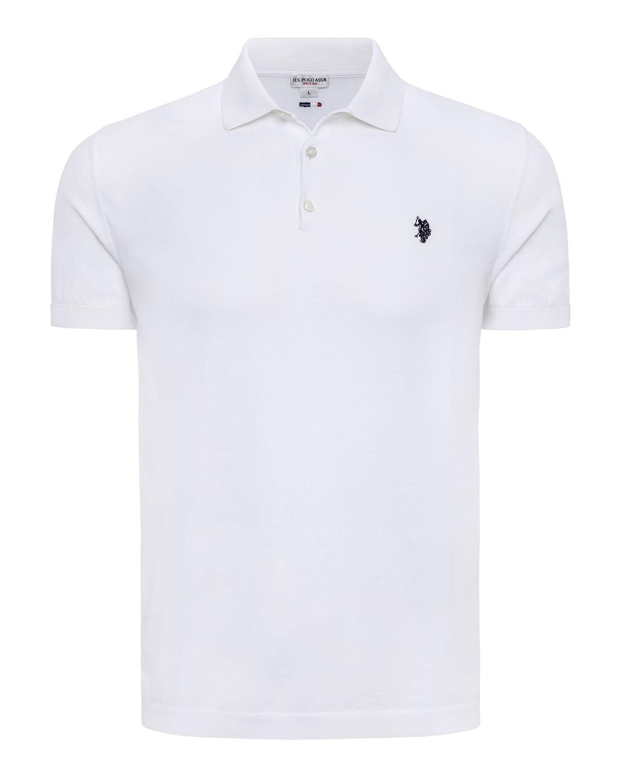 USPA Men's Wail Polo Knit SS White