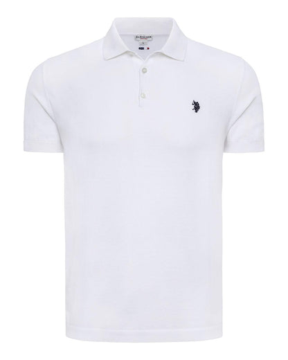 USPA Men's Wail Polo Knit SS White