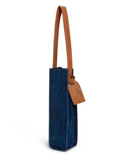 USPA Argentine Leather Wine Bag Navy Blue