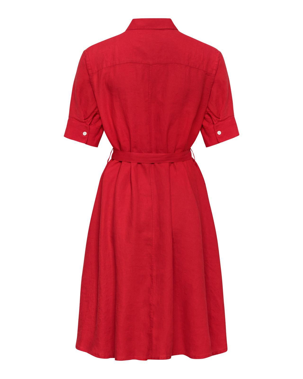 The Polo Club Women's Linen Dress Red