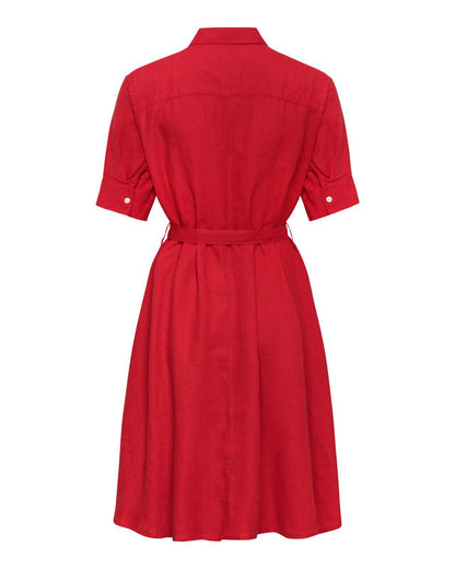 The Polo Club Women's Linen Dress Red