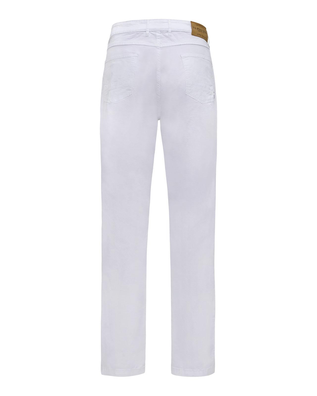 USPA Men's 5-Pocket Stretch Twill Overdyed Pant White