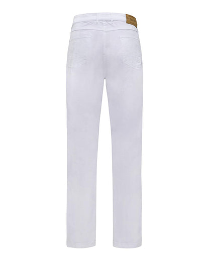 USPA Men's 5-Pocket Stretch Twill Overdyed Pant White
