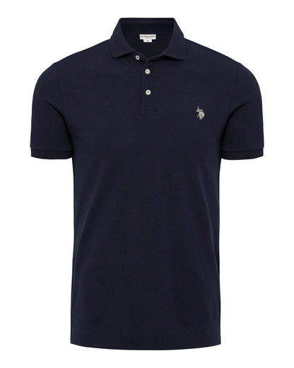 USPA Men's Linen Pique Polo Navy