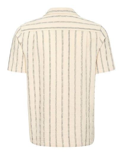 USPA Men's Stripe Open Collar SS Shirt Atmosphere