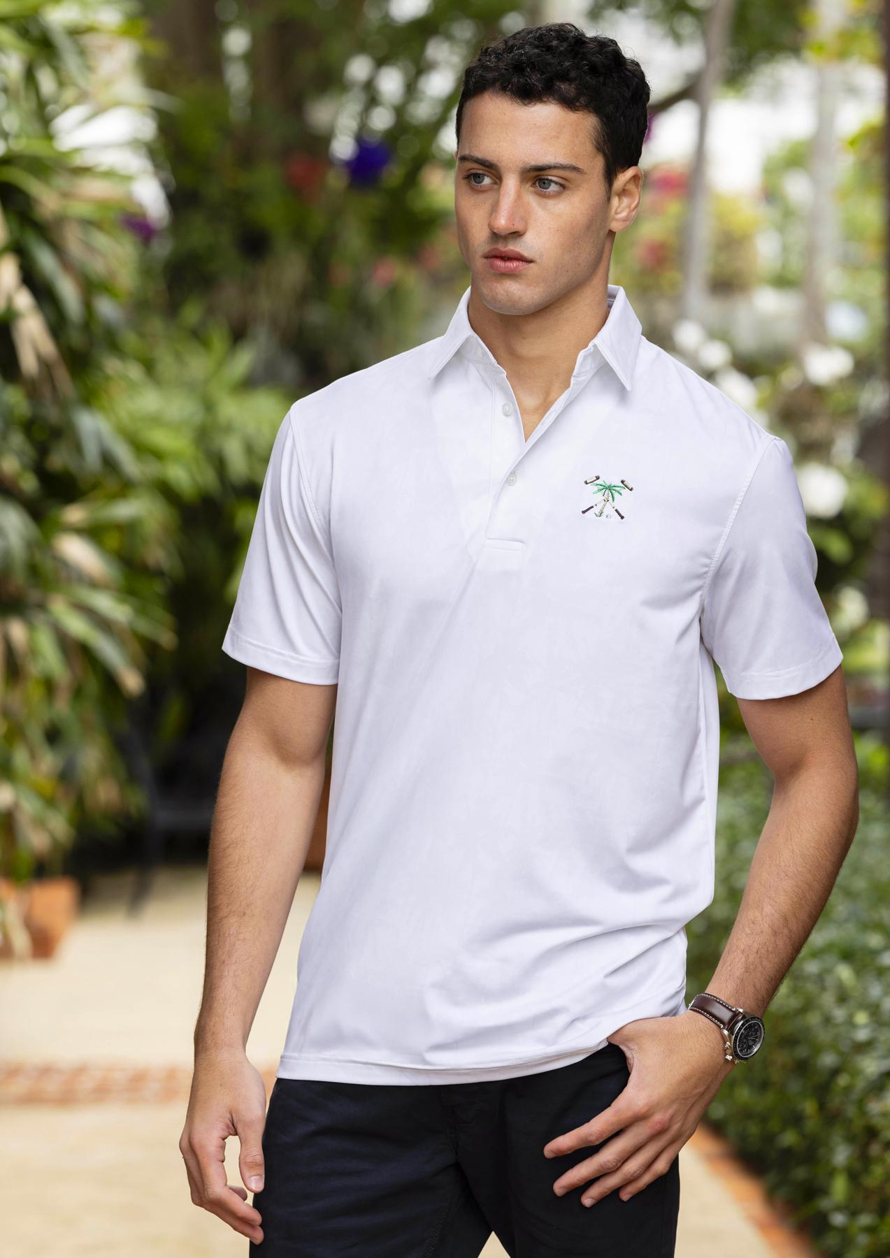 Men's Micropoly Performance Polo Palm Tree Print