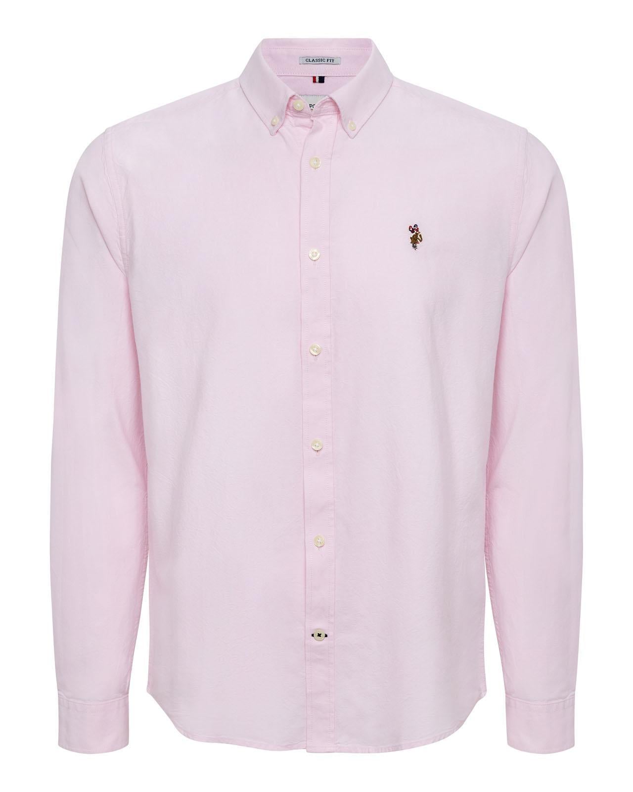 USPA Men's Peached Oxford LS Shirt Orchid Pink