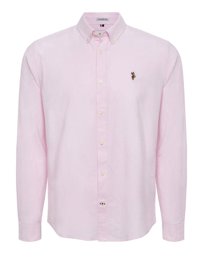 USPA Men's Peached Oxford LS Shirt Orchid Pink